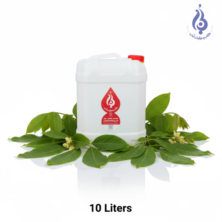 خرید گالن ۱۰ لیتری عرق برگ گردو طبیعی لباب مخصوص عطاریها و کلینیکهای طب سنتی ـ Buy 10L walnut leaf distillate by Lobab ـ for herbal shops and clinics
