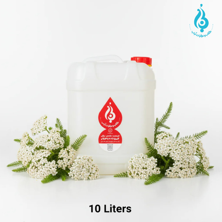 خرید گالن ۱۰ لیتری عرق بومادران طبیعی لباب مخصوص عطاریها و کلینیکهای طب سنتی ـ Buy 10L yarrow distillate by Lobab ـ for herbal clinics