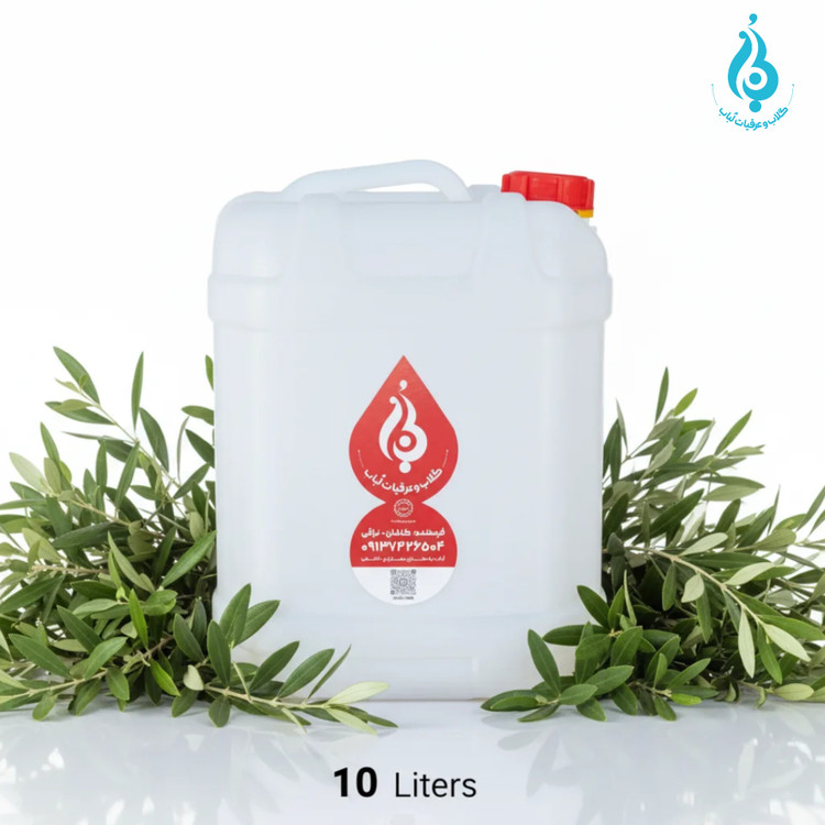 عرق برگ زیتون ارگانیک لباب دوآتیشه و خالص برای فشار خون و قلب ـ Organic double‑distilled olive leaf distillate by Lobab Kashan ـ pure heart & blood tonic