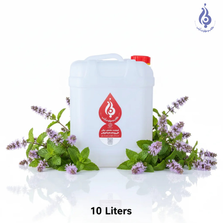 خرید گالن ۱۰ لیتری عرق پونه طبیعی لباب مناسب عطاریها و کلینیکهای طب سنتی ـ Buy 10L pennyroyal distillate by Lobab ـ for herbal clinics