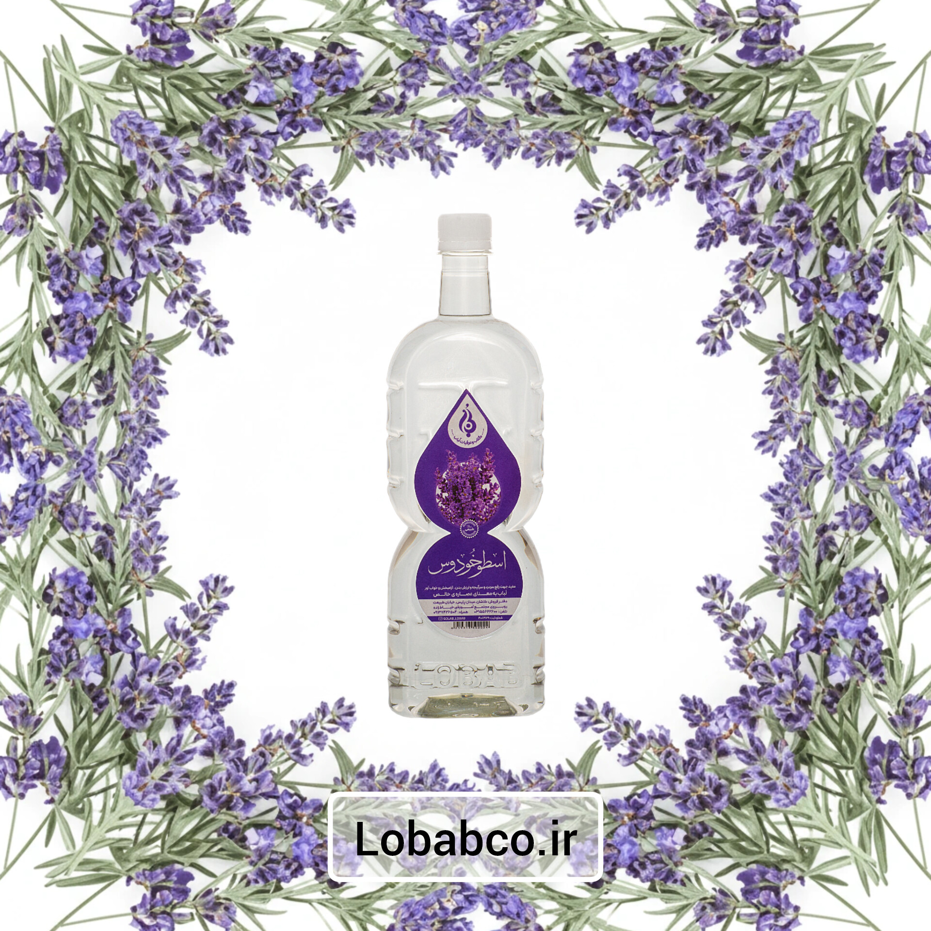 عرق اسطوخودوس سنگین لباب تسکین‌دهنده استرس و تقویت حافظه ـ Natural lavender water by Lobab Kashan ـ calming tonic and memory support